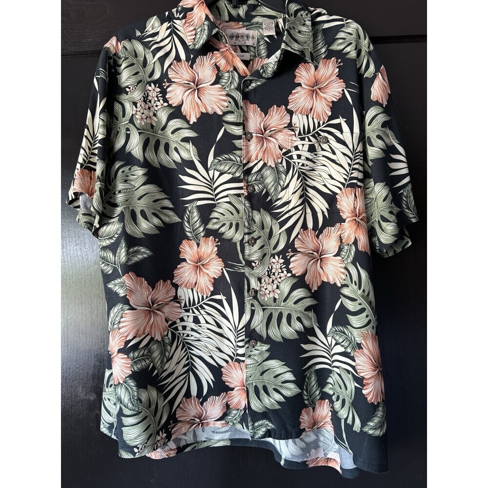 Tropical/Hawaiian Print Shirt Sz L , Great Rayon Fabric By Campia Nice Quality